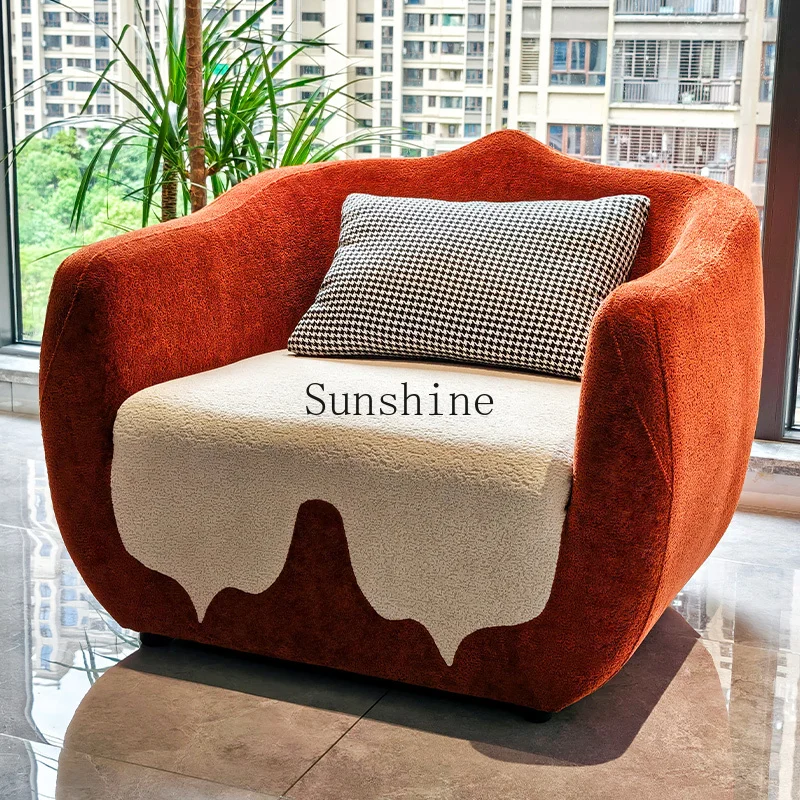

Medieval style living room balcony armchair single simple lazy sofa