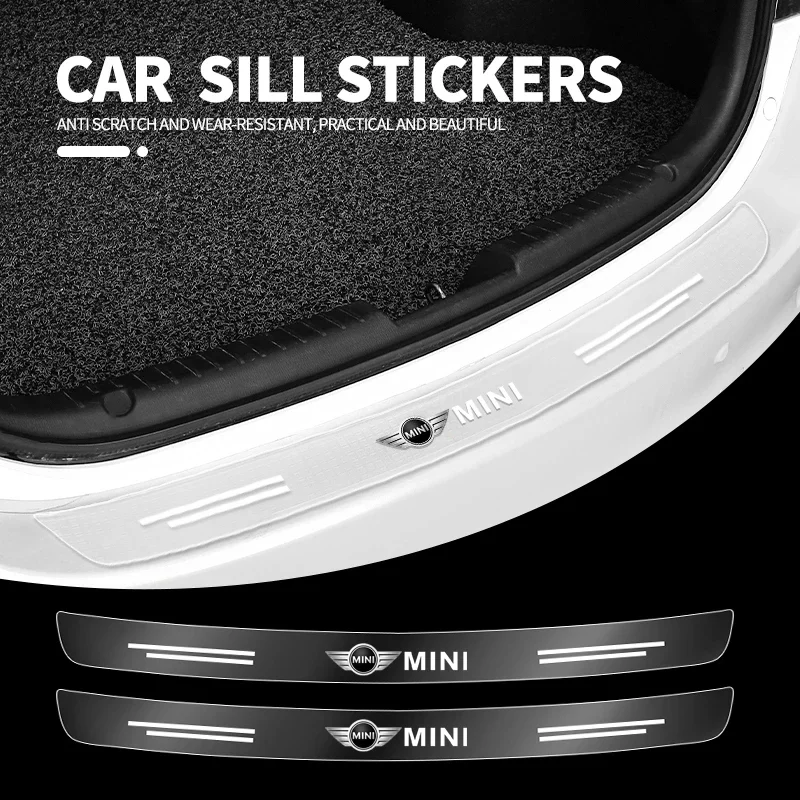 

Car Transparent Rear Guard Plate Trunk Sticker For Mini Cooper JCW Works R56 R50 F54 F55 F56 F57 F60 R52 R53 R55 R57 R58 R59