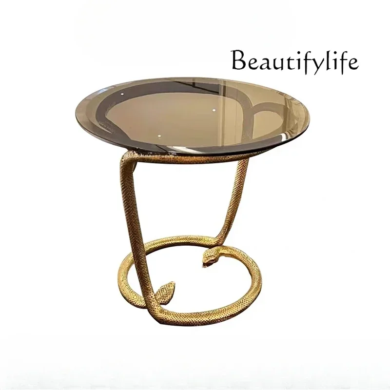 

Tt Italian Light Luxury Corner Few Modern Luxury Serpentine Simple Villa Luxury Home Living Room Sofa Side Few