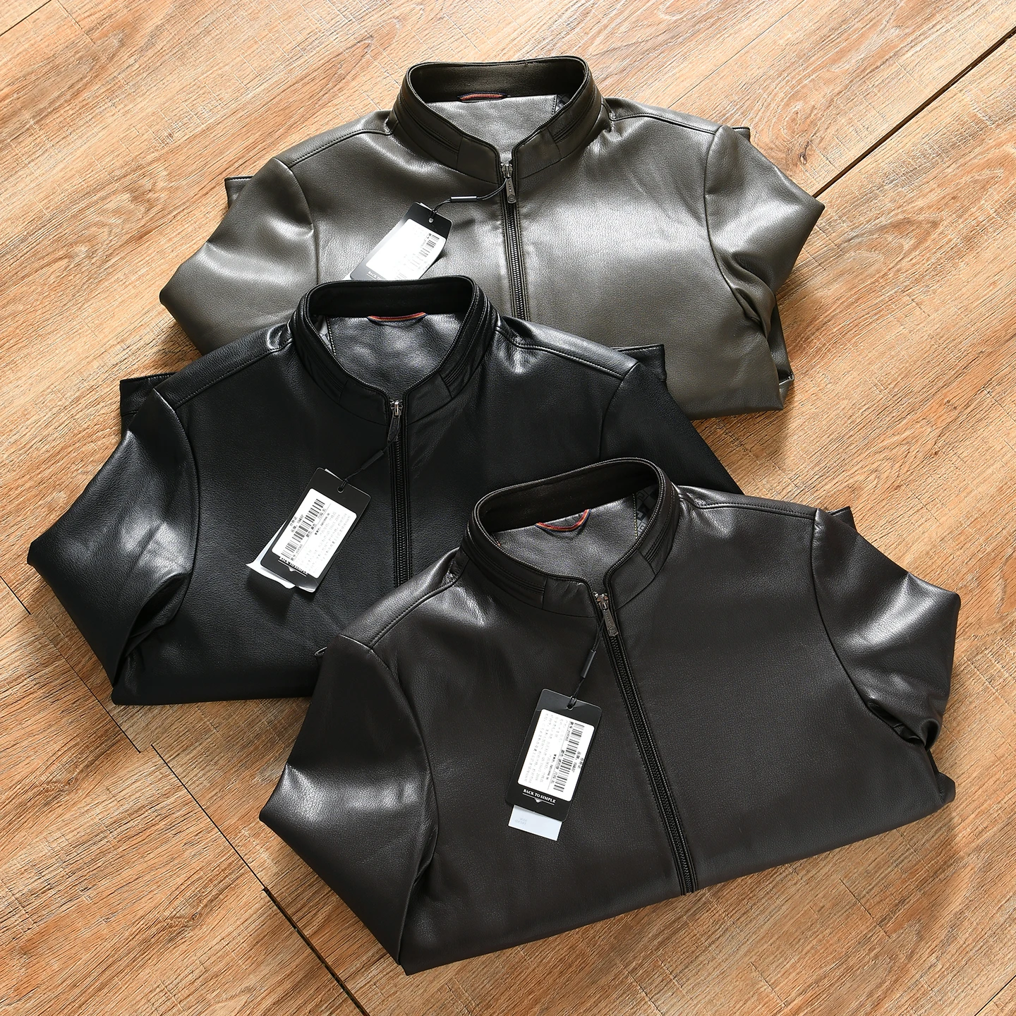 Men's Stand Collar PU Leather Jacket Casual Style Fashionable Leather Coat Crisp And Formidable Litchi Pattern Autumn Winter