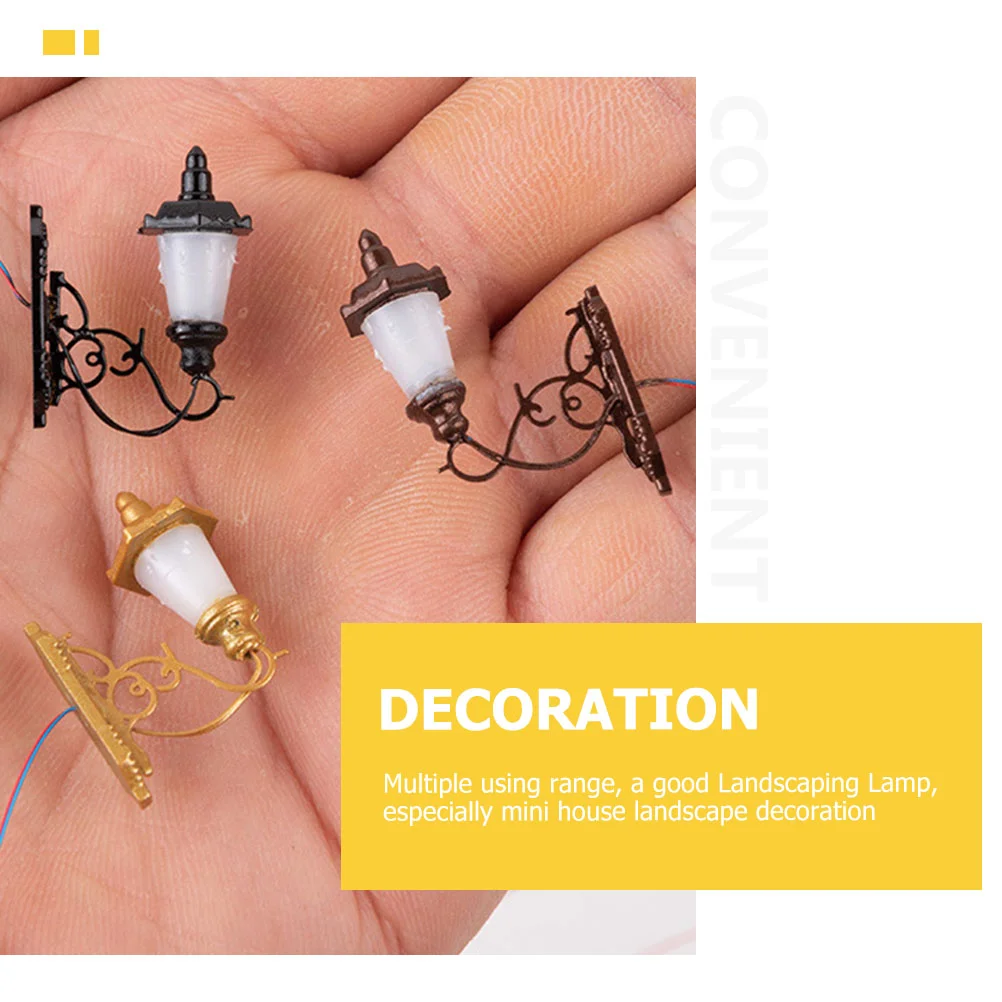 Miniature LED Wall Lamp Dollhouse Light Lantern DIY Sand Table Decor Material Lights Outdoor Materials