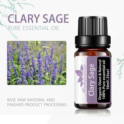 Clary Sage Essential Oil Premium Therapeutic Grade, 100% Pure and Natural, Perfect for Aromatherapy, Massage, Diffuser Dropper