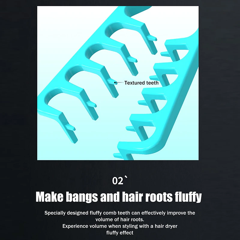 Volumizing Wide-Tooth Hair Styling Comb Curling Tool Fluffy Texture for Men, Ideal for All Hair Types Hairstyling Tool