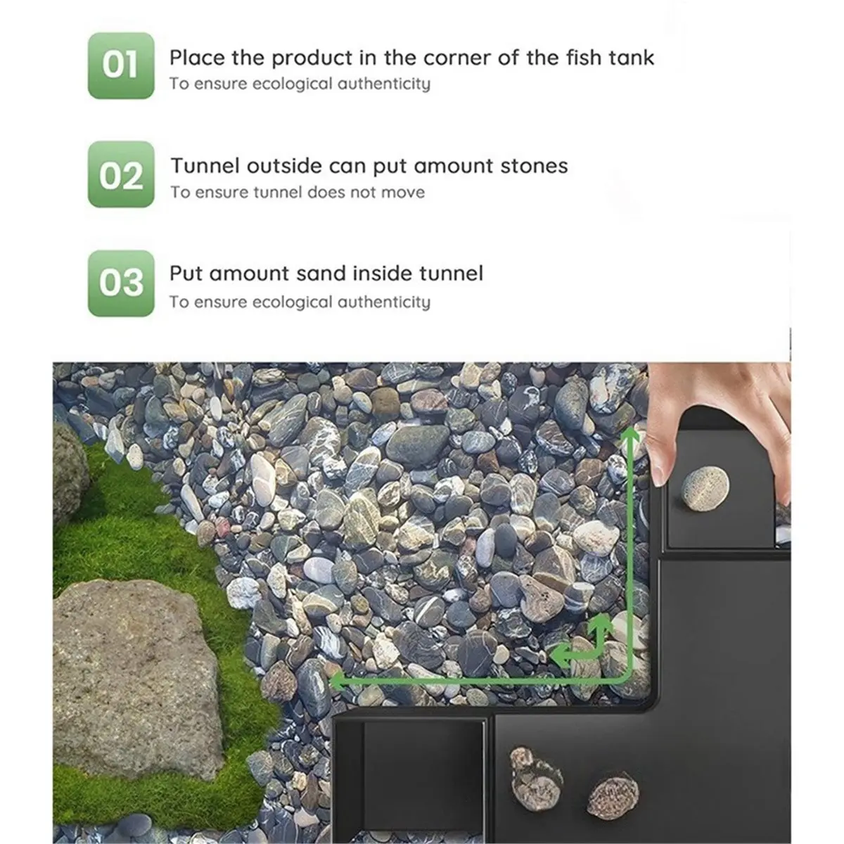 2026 New Fish Shrimp Hides Cave Aquarium Tunnel Underground Corner Shelter Aquarium Fish Tank Decoration Fish Shrimp Concealed