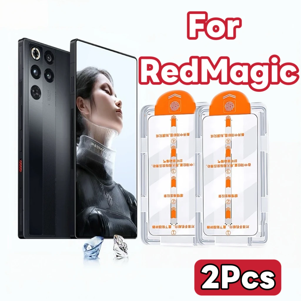 Paquete de 2 protectores de pantalla de vidrio templado para RedMagic 11 Pro/10 Air/10 Pro/9S Pro+/8 Pro - Cámara sin polvo Auto-Align, Ultra-Cle
