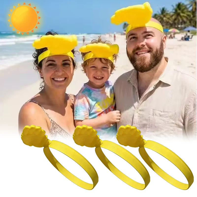 Printed Hand Form Sun Cap Creative Hand Headband Visor UV Protection for Outdoor Summer Activities Unique Photo Prop Novelty Hat