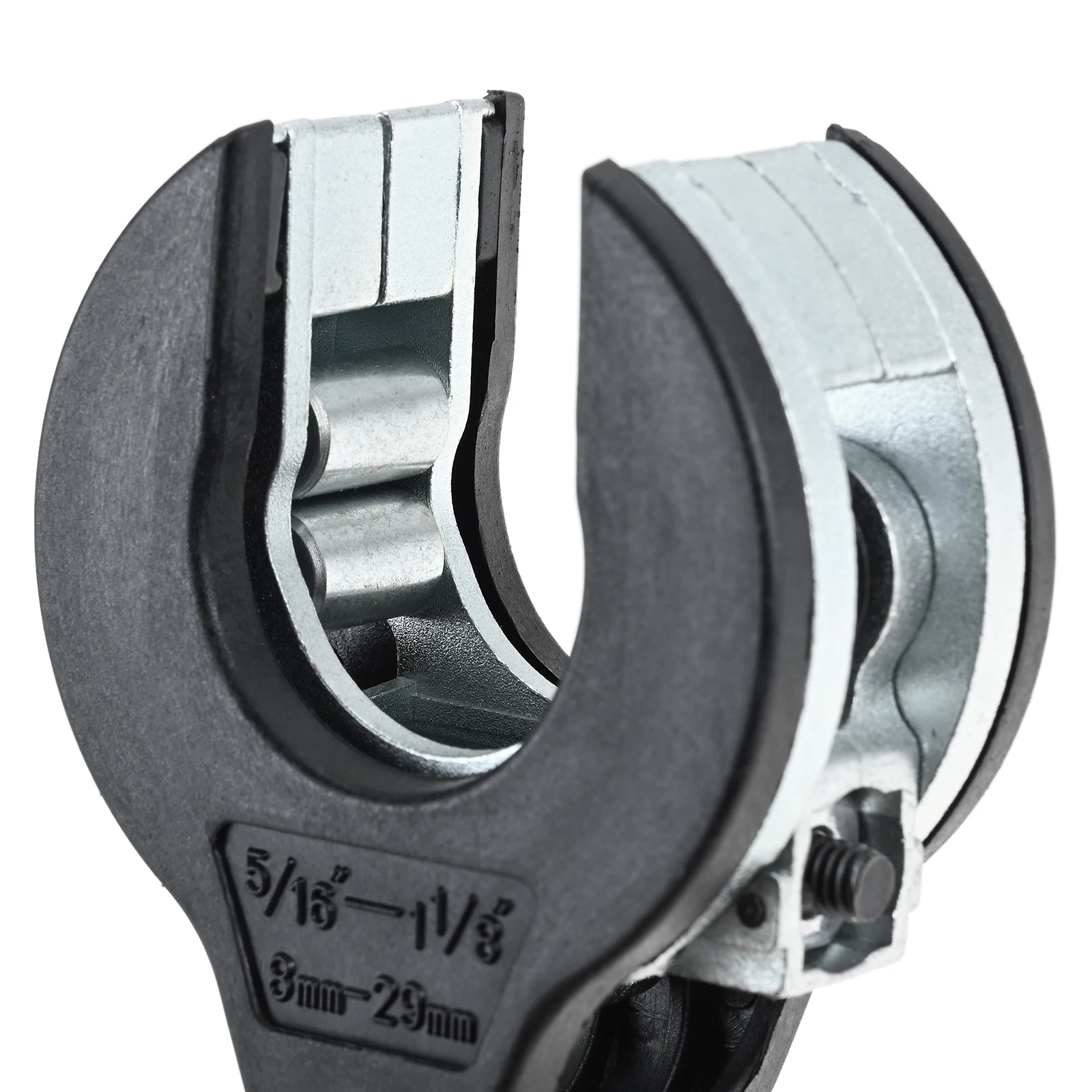 2 in 1 Ratcheting Tubing Cutter Adjustable Cutter Tool for 5/16" To 1-1/8" Tubing HAVC Repair Tool Copper Pipe Cutter Black/red