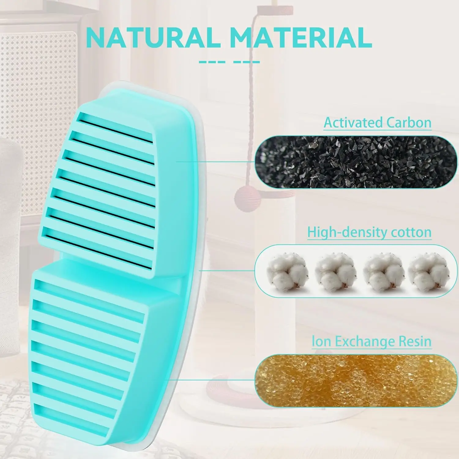 6/12pcs Automatic Water Dispenser Special Filters for 7L Pet Water Feeder Activated Carbon Pet Fountain Filters Set(No Fountain） gallery 4
