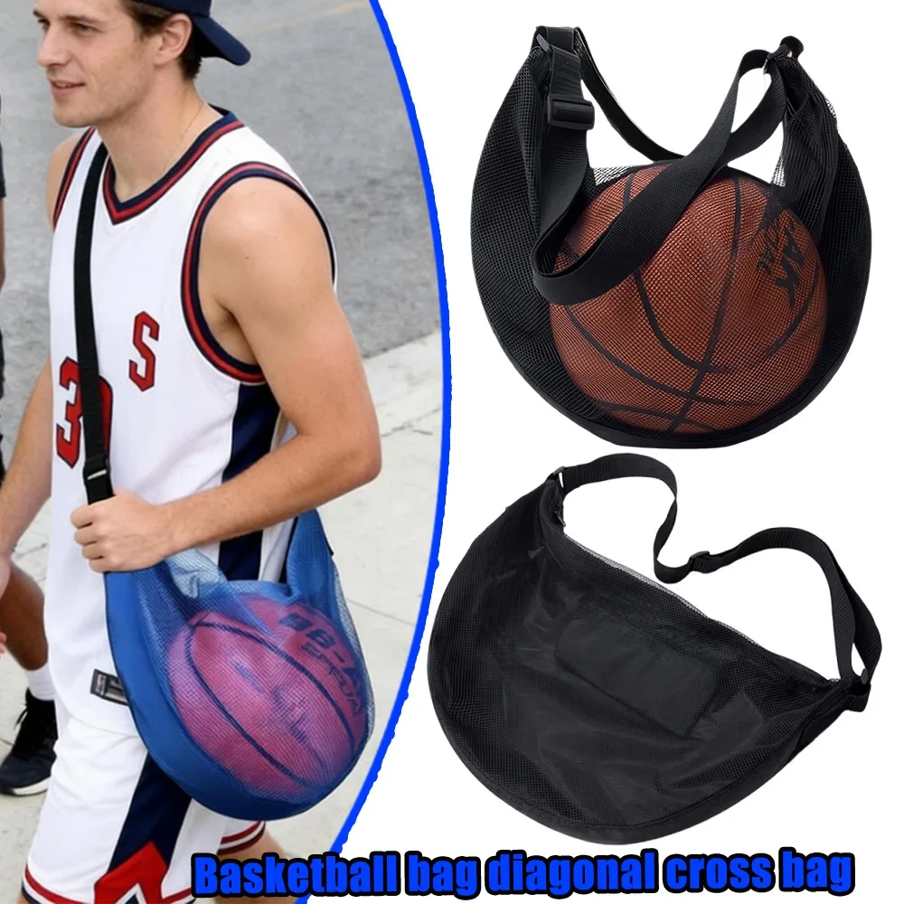 

Basketball Net Bag Crossbody Backpack Foldable Basketball Crossbody Bag With Adjustable Strap Large Capacity Sports Ball Bag