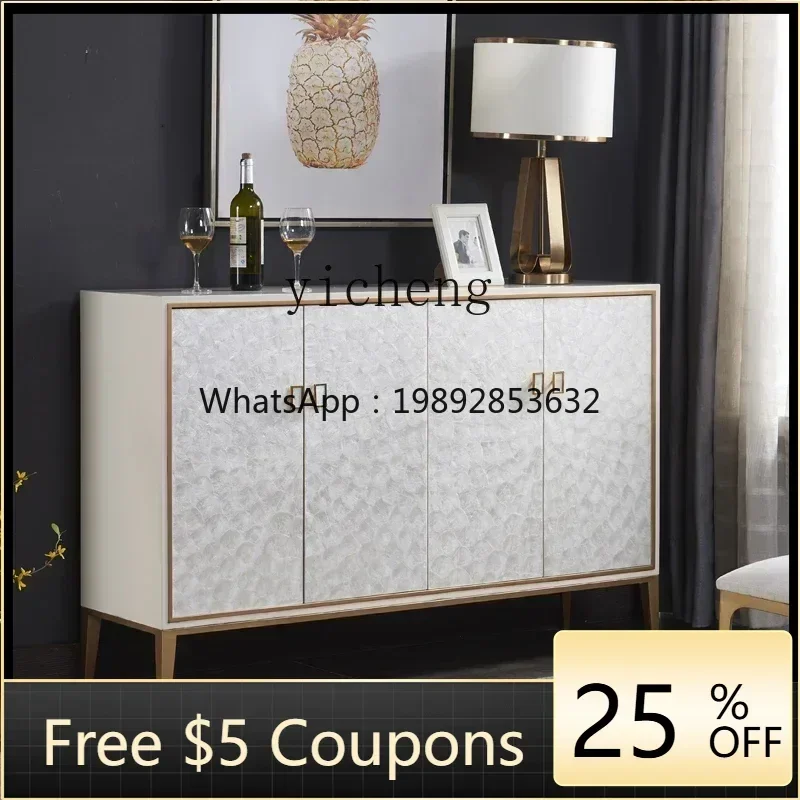 entrance light luxury solid wood shell cabinet entrance partition modern simple foyer entry shoe cabinet marble slate