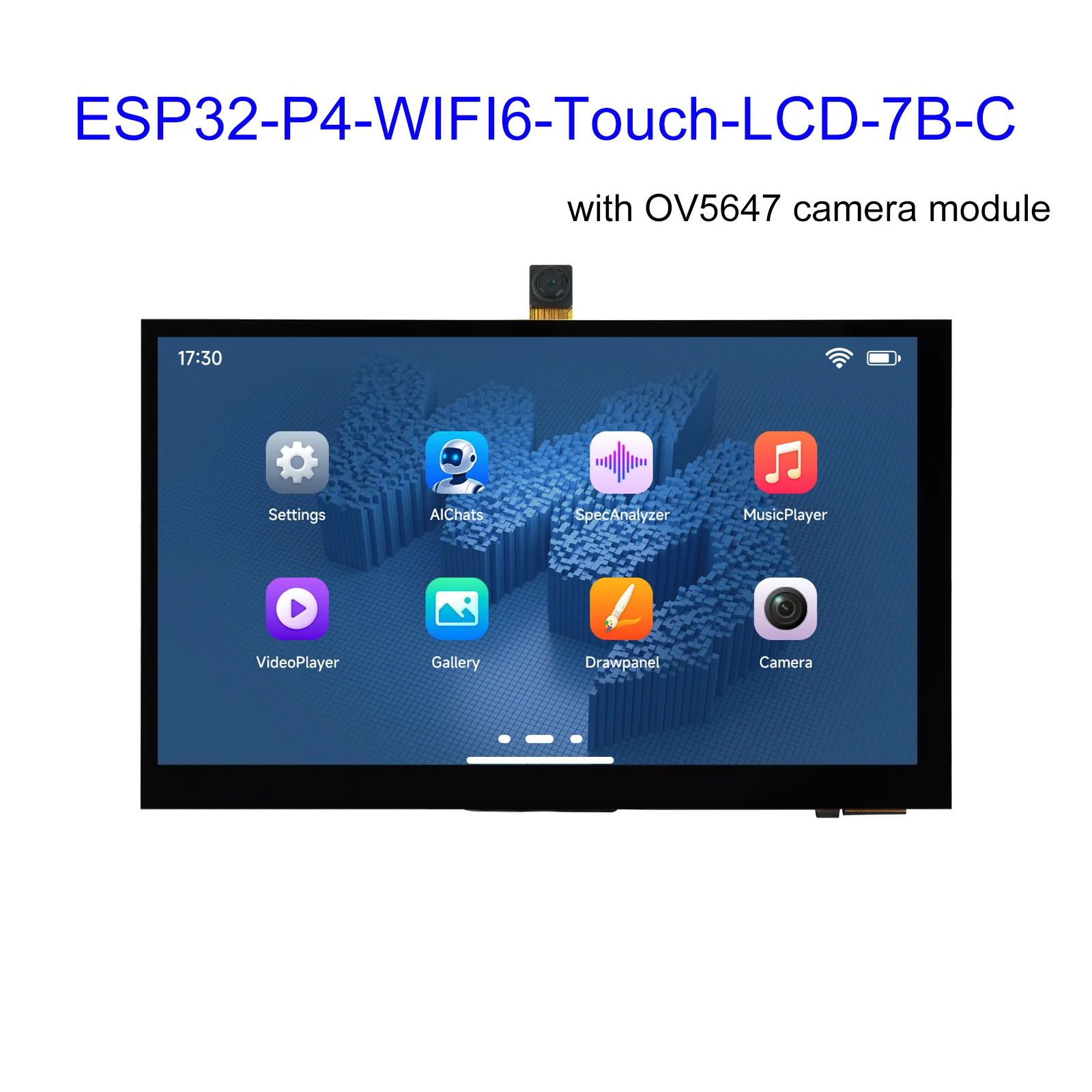 ESP32-P4 WIFI6 7inch 1024x600 5-Point Capacitive Touch Display Development Board With OV5647 Camera Based On ESP32-C6 Bluetooth5