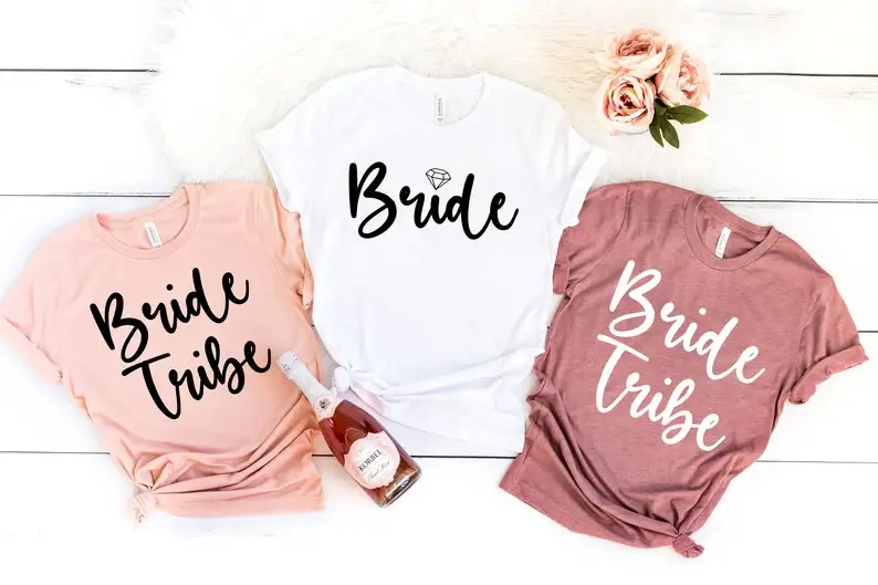 Bride Tribe T-shirt, Bride Shirt, Bachelorette Party Shirts, Gift For Bridesmaid, Bridal Party Gift For Bride, Wedding Party y2k