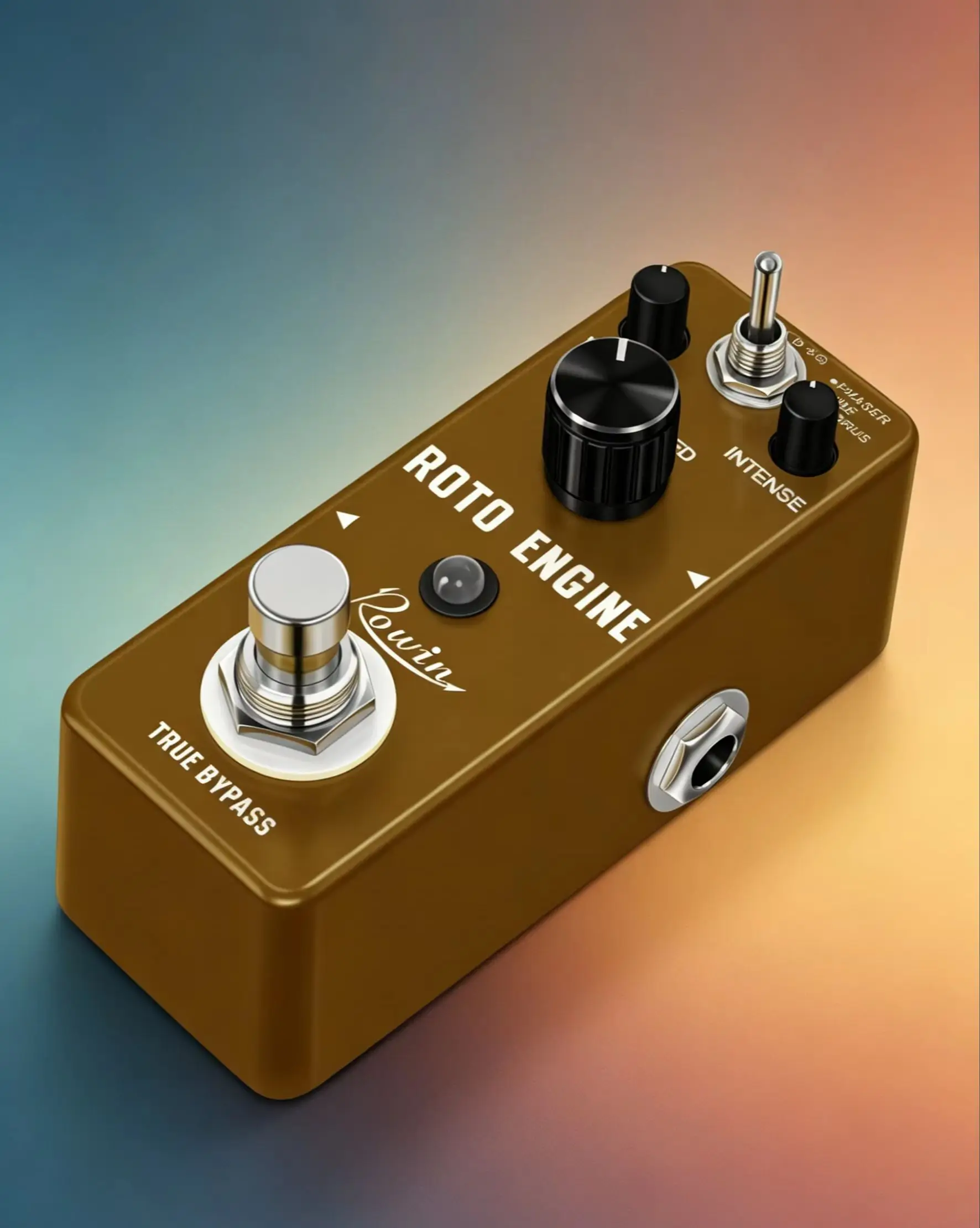 Rowin LEF-3801 Roto Engine Rotary Modulation Pedal, Phaser Vibe Chorus 3-in-1 True Bypass Guitar Effect