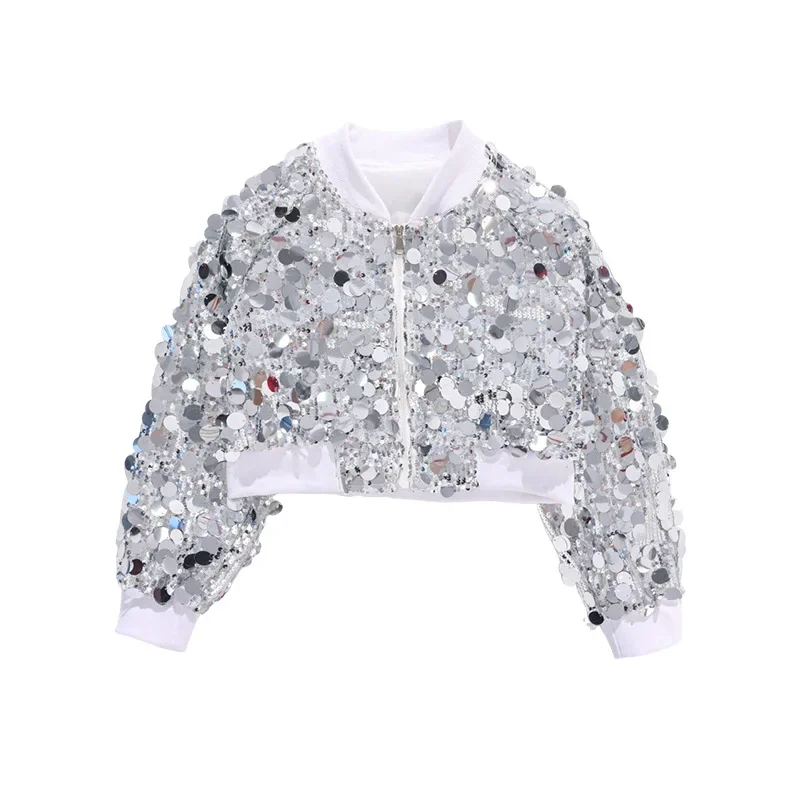 Kinder-Streetdance-Kostüm Pailletten-Auftrittsanzug für Jungen Hip-Hop-Anzug Mädchen Jazz-Tanz-Auftritts-Runway-Kostüm – Detail 7