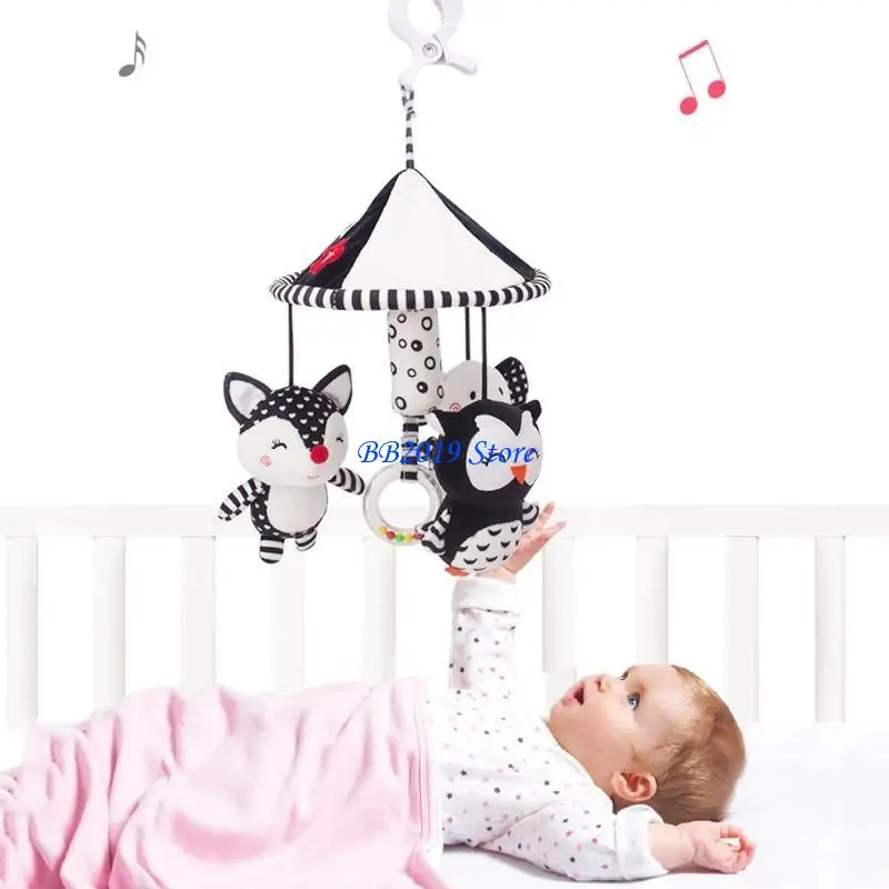 Q0KB Baby Stroller Rattle Toy Hand Infant Toy Toy Toy Hanging Hanging Pendant Plush Cartoon Animal For Doll