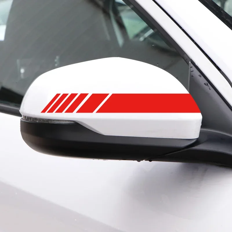 Car Stickers Rear View Mirror Stripes For VW Polo Passat B5 B6 CC GOLF 4 5 6 Bora Tiguan Peugeot 307 206 308 407 Accessories