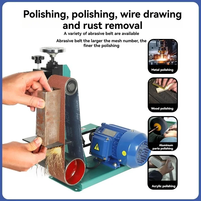 Desktop Belt Sander Woodworking Grinder Industrial Grade Polishing Machine Mode Electric Belt Sander for Tool Polishing Making
