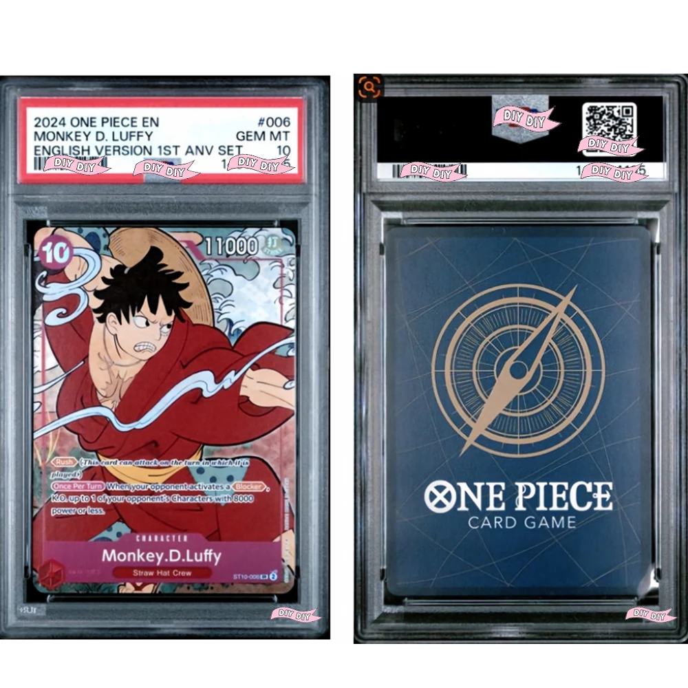 DIY HOLO 2024 ONE PIECE MONKEY D. LUFFY ENGLISH VERSION 1ST ANNIVERSARY SET 10 Rating Gift Display Copy Card