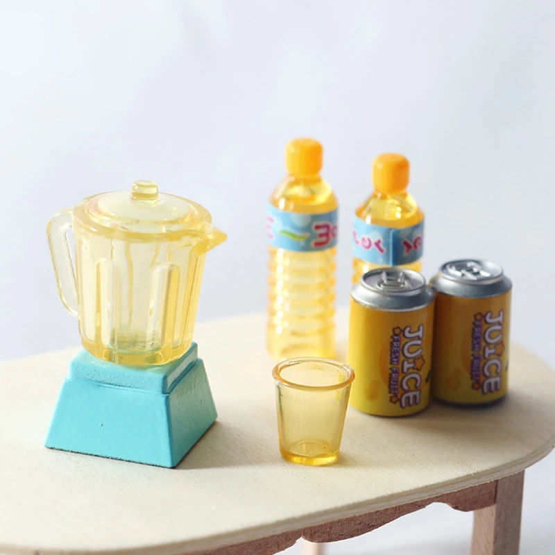 {YY30} 6 Pcs/Set 1/12 Dollhouse Miniature Accessories Kitchen Mini Juicer Beverage Model