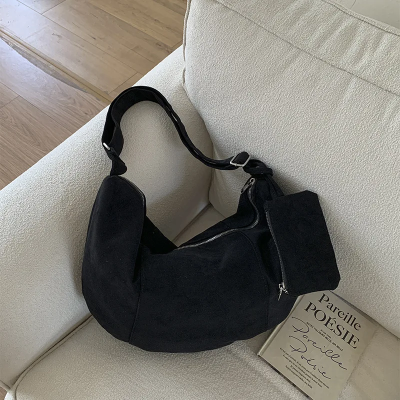 

Large Capacity Hobo Tote Crossbody Bag Half Moon Cloud Dumpling Bags for Women Shoulder Bag Faux Suede Crescent Bag Croissant