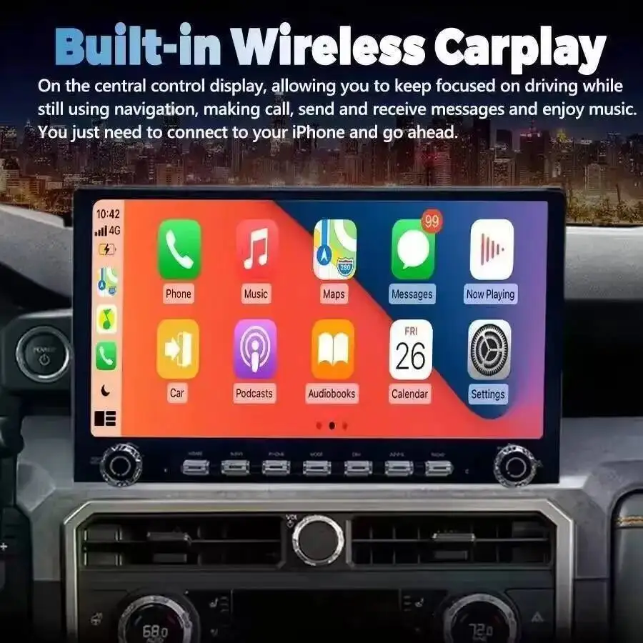 14.6inch Android Wireless Carplay Auto For Toyota Tacoma 4Runner 4 Runner 2024 2025 2026 GPS Navigation Stereo Multimedia Player