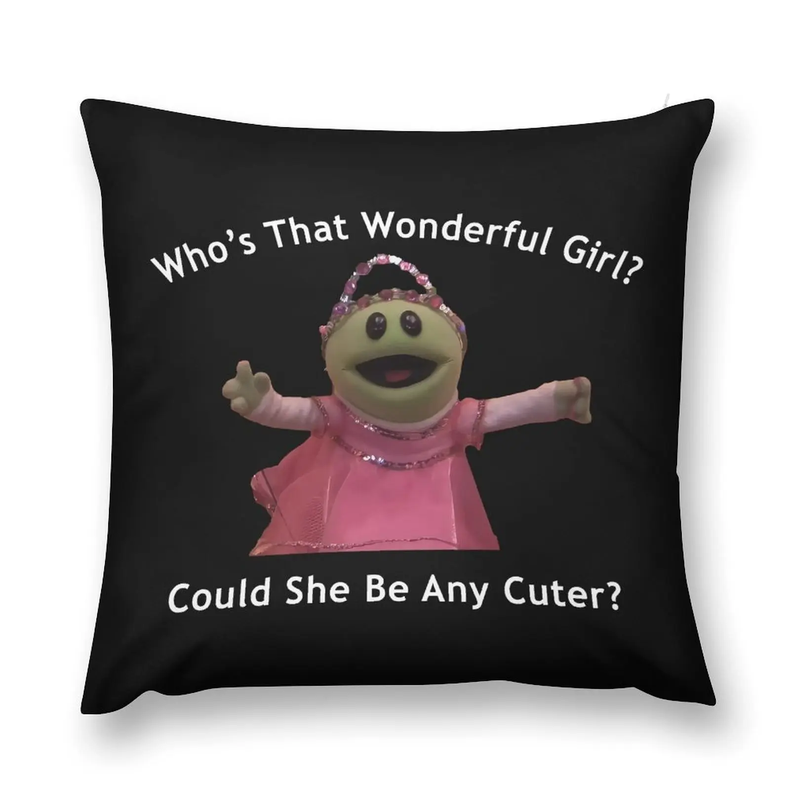 

Vintage Nanalan Who's That Wonderful Could She Be Any Cuter Nanalan Meme Peepo Cartoon 2 Throw Pillow Couch Pillows pillow