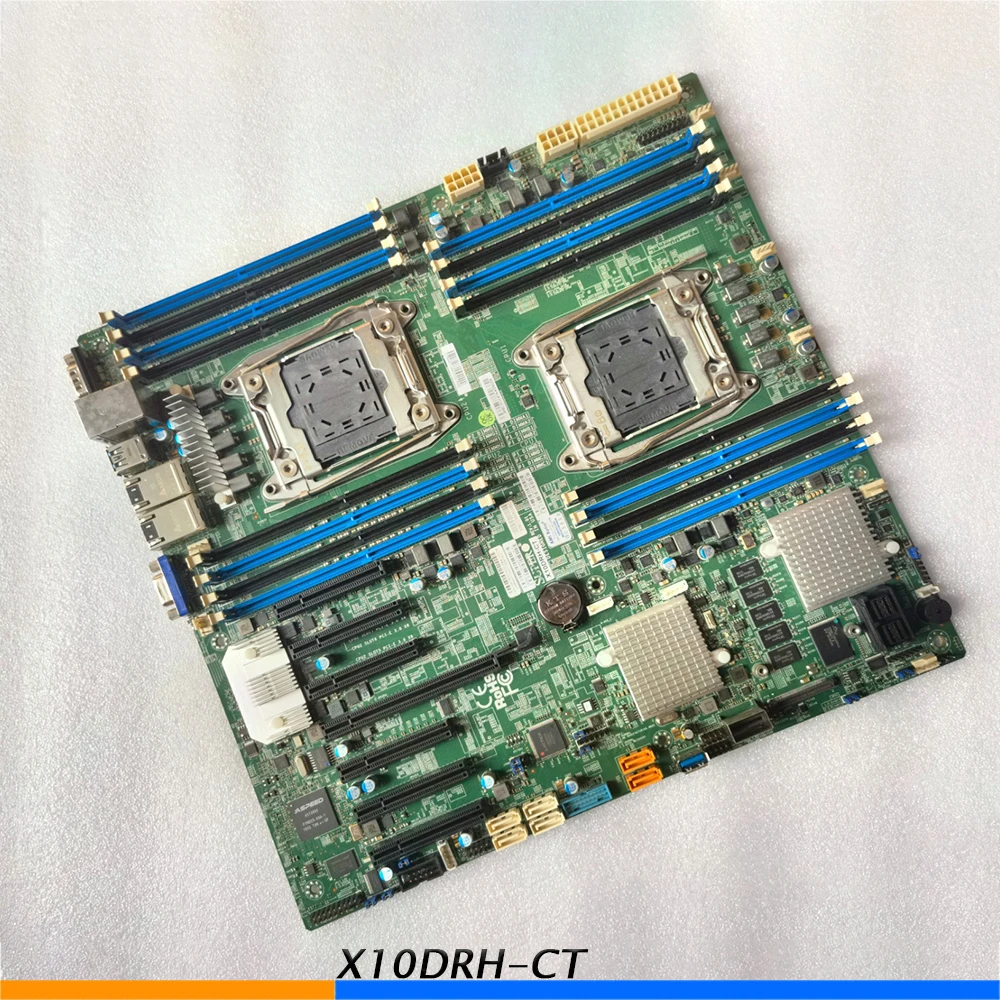 For Supermicro Motherboard Support E5-2600 v4/v3 Family Dual Port 10GBase-T SAS3 (12Gbps) IPMI 2.0 LGA2011 DDR4 X10DRH-CT