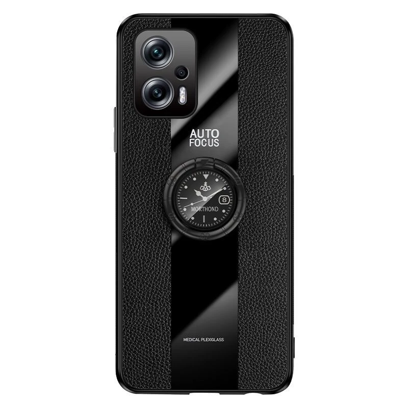 Magnetic Holder Case For Poco F5 Case Luxury PU Leather Phone Cover For Xiaomi Poco F5 Pro 5G Funda Ring Capa Shockproof Bumper