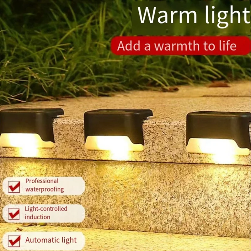 Luz de paso solar para piojos, luz solar LED impermeable, adecuada para escaleras al aire libre, valla, patio, terraza, hogar, decoración