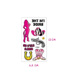Temporäres Mädchen Tattoo, Pink Tattoos, Gunst der westlichen Kuhparty, Bota -Hutaufkleber, Rodeo -Themendekoration, Geburtstagsfeier 10 Hauptverkauf Chapeu Herren Rodeo - №1