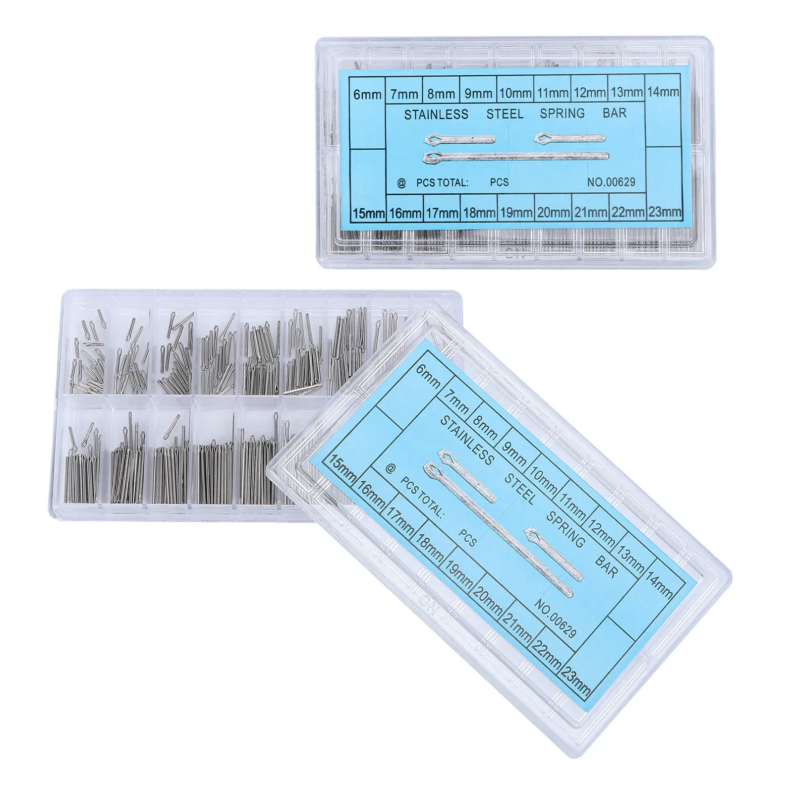 720Pcs Stainless Steel Watch Strap Pins 6Mm-23Mm Tube Cotter Pins Pressure Bar Tools Watchmaker Repair Kit for Strap Buckle