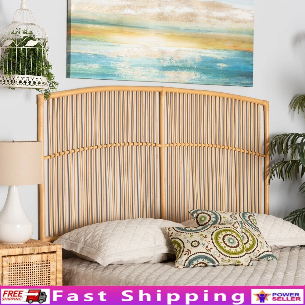 

Изголовье изголовья королевского размера из натурального ротанга ручной работы, монтируемое на стену, дизайн в стиле бохо, ажурная рама, аксессуар для спальни, сделано в Индонезии