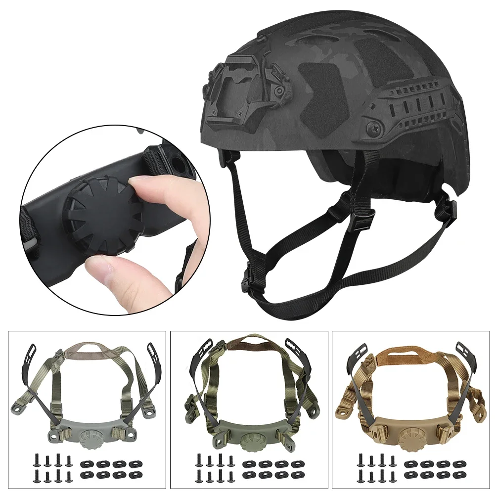 Helmet Inner Suspension System Shooting Hunting CS Helmets Adjustable Head Lock Strap Accessories for Fast SF High Cut Helmet