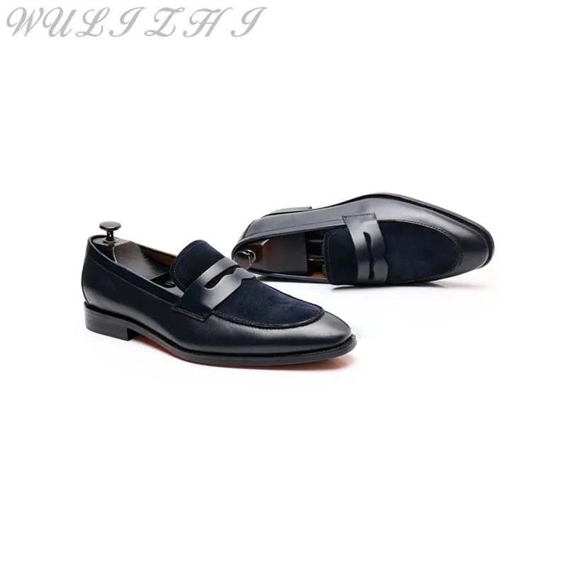 Classic Business Men's Loafers Casual Handmade Mixed Colors Genuine Leather Shoes Formal Wedding Shoes Party Male Footwear