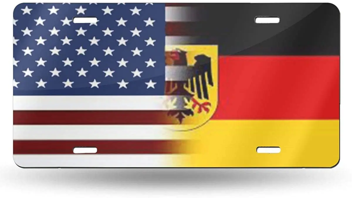 Tina TN Personalized License Plate USA Germany Flag Decorative Car Front License Plate 6 X 12 Inch sign