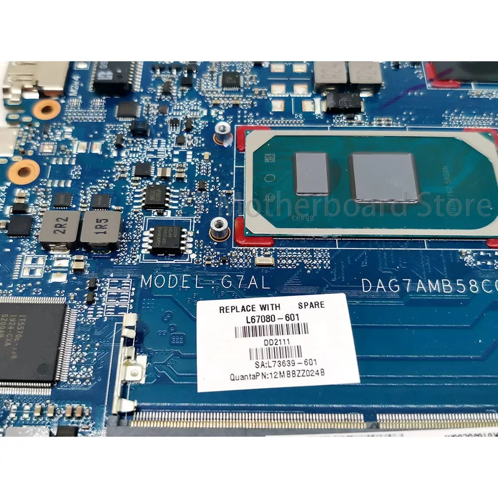 DAG7AMB58C0 For HP 14-CE3 15-CC Laptop Motherboard WITH CPU i5-1035G1 i7-1065G7 GPU MX250 4G 100％ Tested