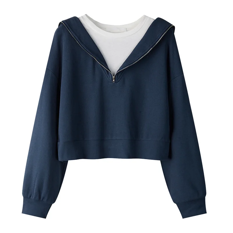 هوديس لطيف مقنعين Y2K النساء سحب فام المراهقين الصدام ثلاثي الأبعاد التصحيح غسلها خياطة التباين التباين اللون الكاكي