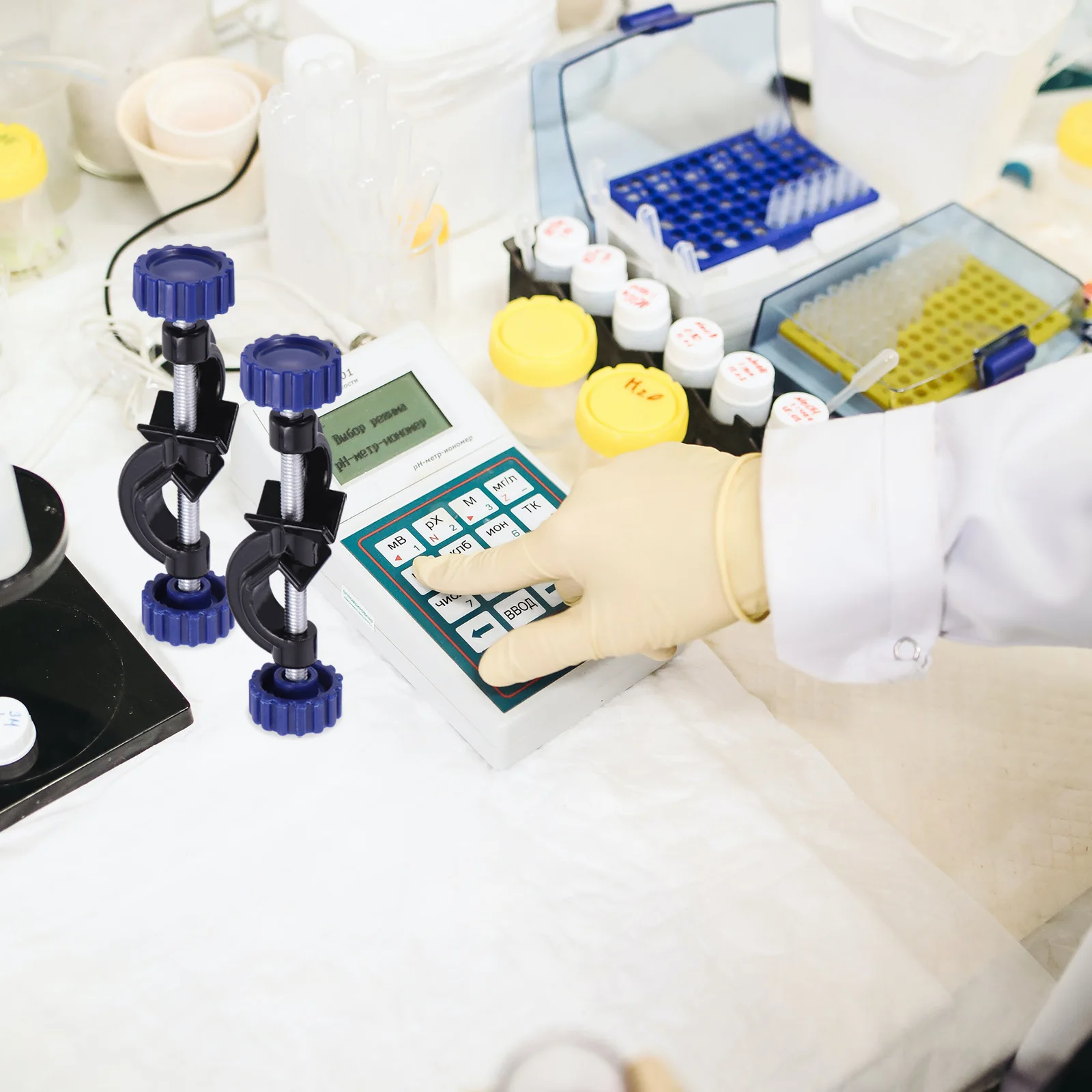 2Pcs Blue Knob Multi-purpose Clamp Holder Corrosion Resistant Lab Factory Home Use Adjustable Boss Head Clamps Aluminum