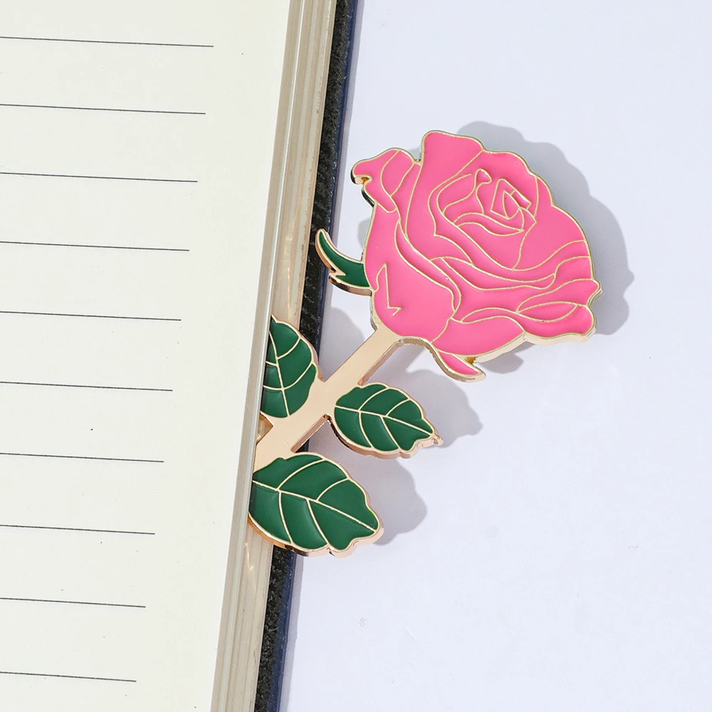 Roze metalen bladwijzer haarspeld, draagbaar kunstwerk voor boekenliefhebbers, perfect leescadeau voor vriendinnen haarspelddecoratie