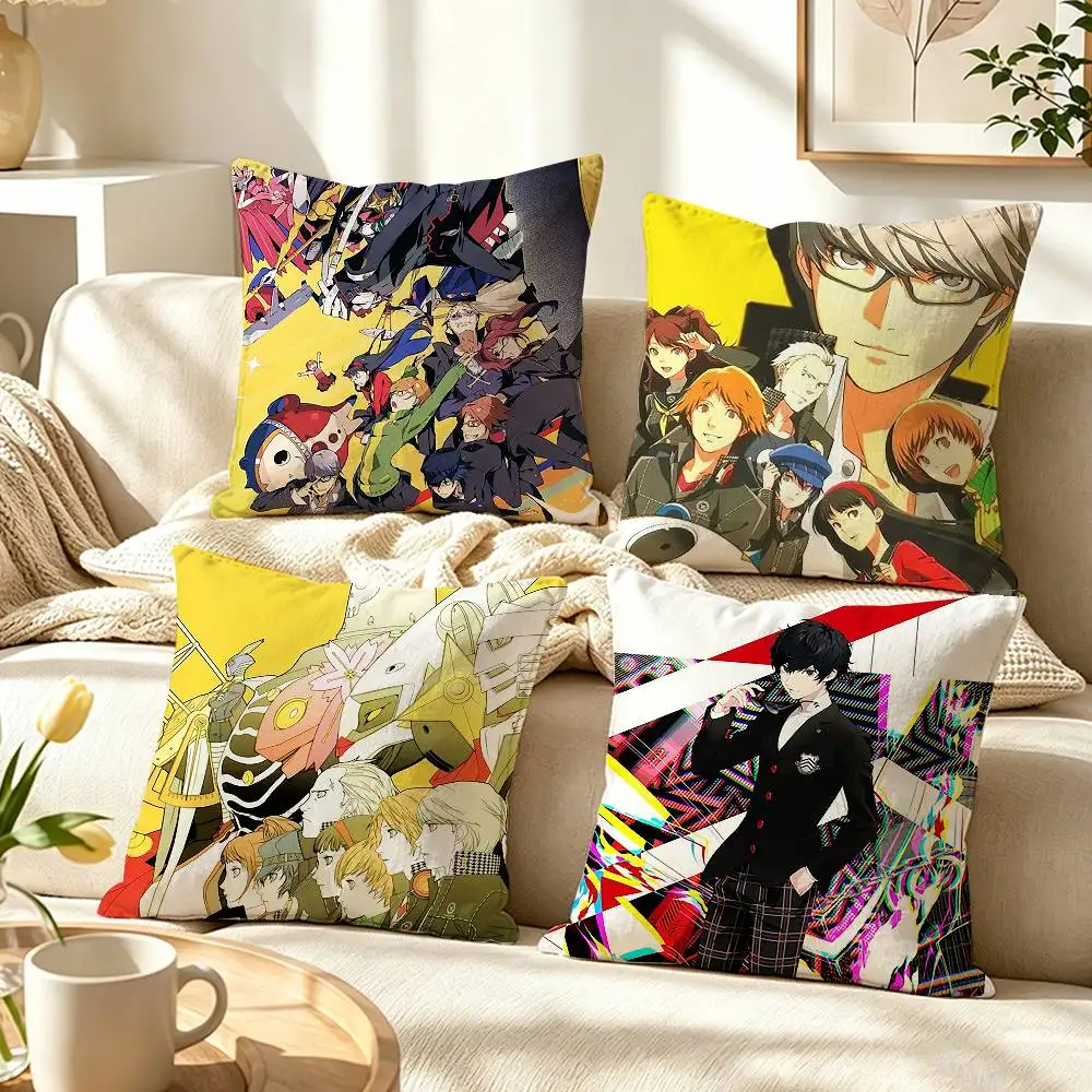 JRPG P-Persona 4 Game  Pillow Case Pattern Printed Pillowcase For Living Room Sofa Cushion Cover