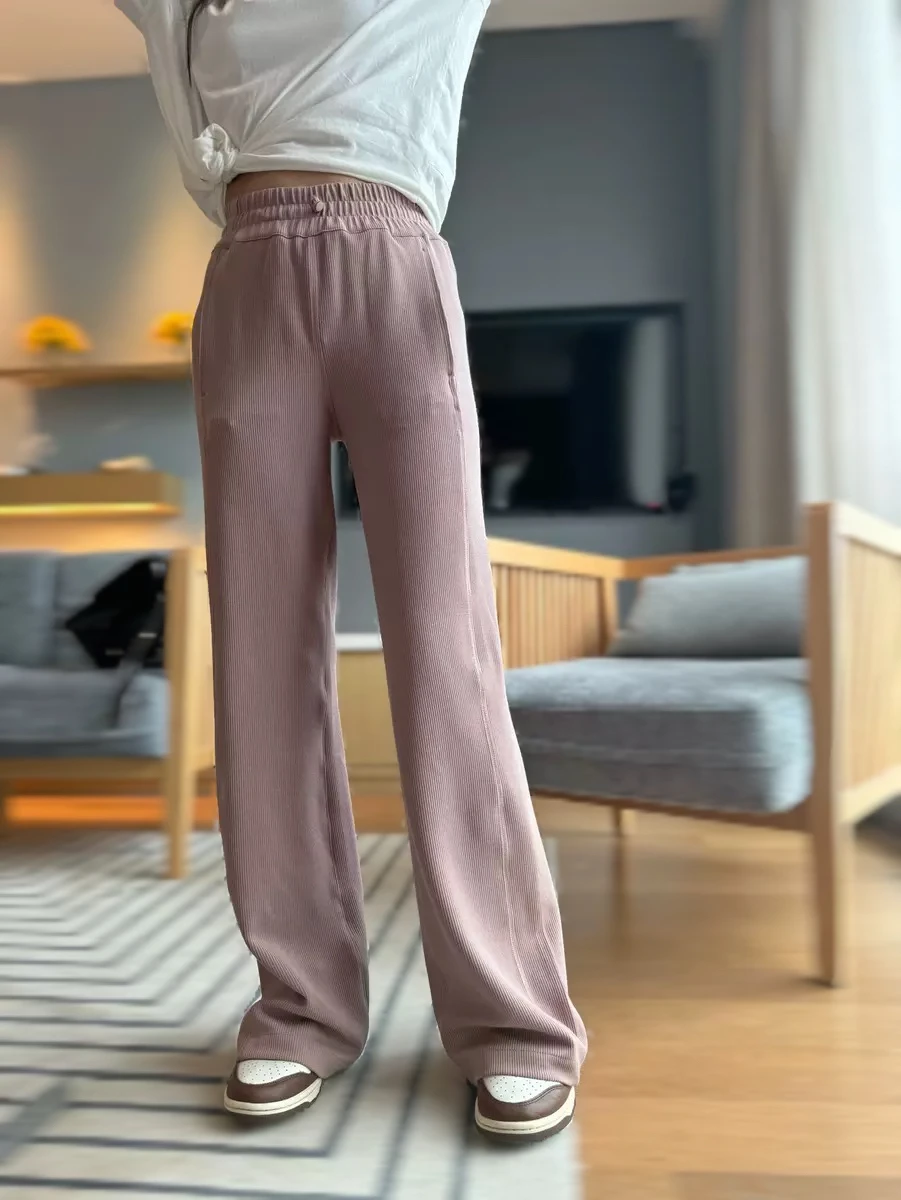 

Женские спортивные свободные брюки SoftstremE с широкими штанинами, повседневные брюки для бега, с высокой талией, эластичным поясом, дышащие и удобные