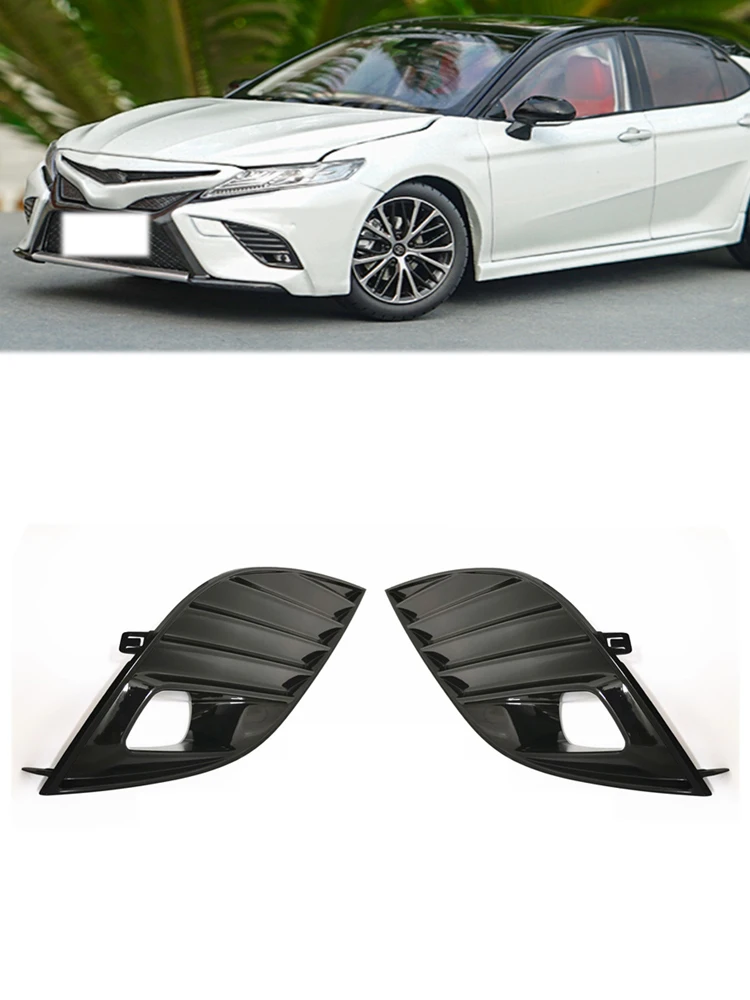 Przedni zderzak samochodowy lewego prawego czarna kratka rama pokrywa lampy przeciwmgielnej mgła pokrywa na światła dla Toyota Camry SE XSE Hybid 2018 2019 2020 — zdjęcie 2
