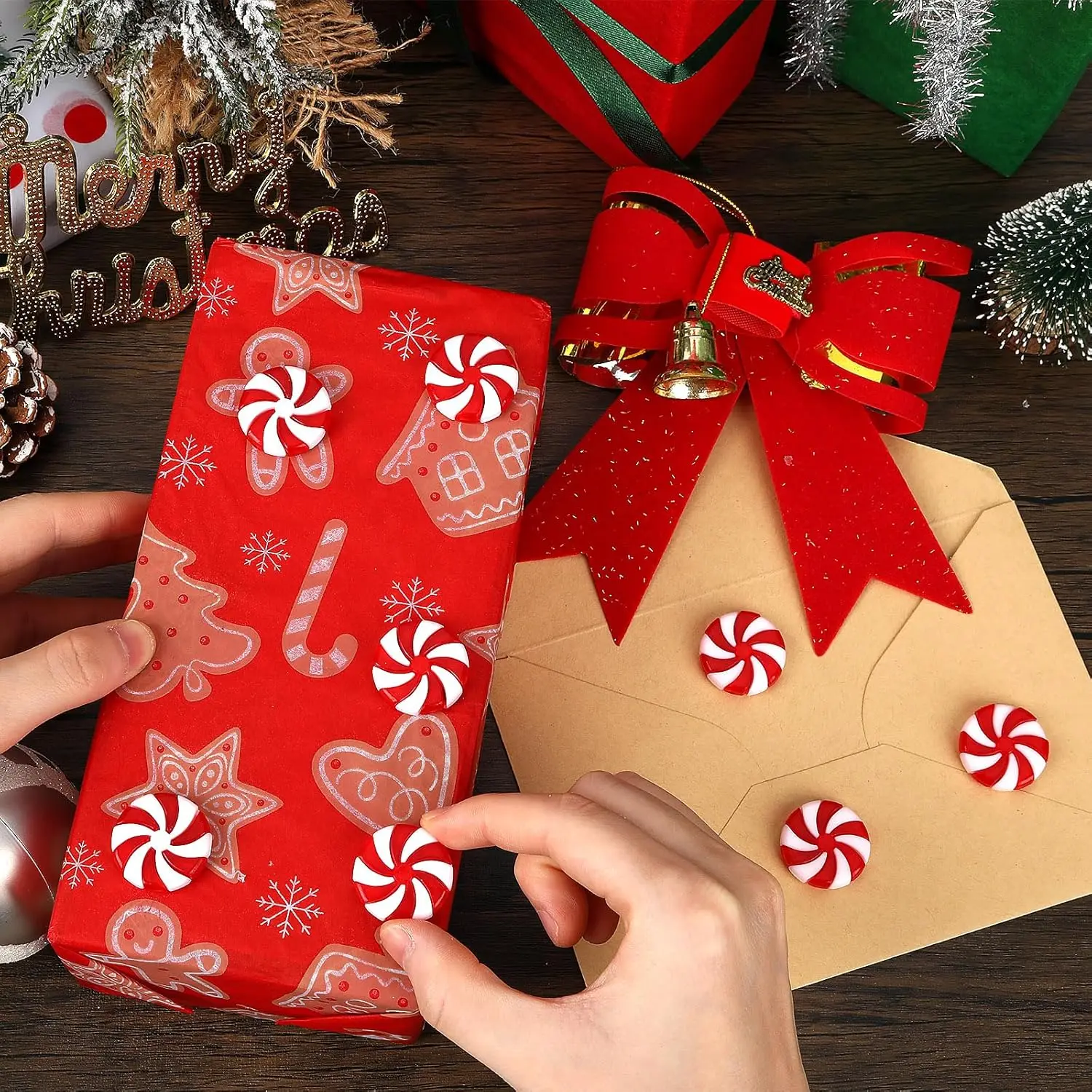 10/30 قطعة زينة عيد الميلاد قصب الحلوى الأحمر الأبيض وهمية النعناع الحلي لعيد الميلاد عطلة ديكور حفلة الحرف هدية #5