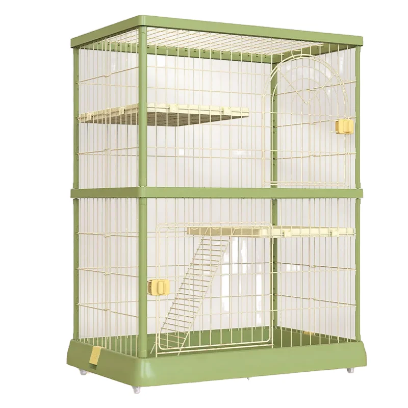 

Hot Selling Cat Villa High Quality Metal Large Pet House with Bright Colour Three Layers Indoor Cat Cage Pet Fence