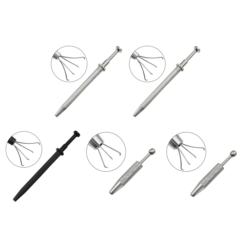 4 Prongs Diamond Claw Tweezers Grabber Standard Pick-up Tool IC Chip Metal Grabber Cotton Grabber Stainless Steel 4-Claw