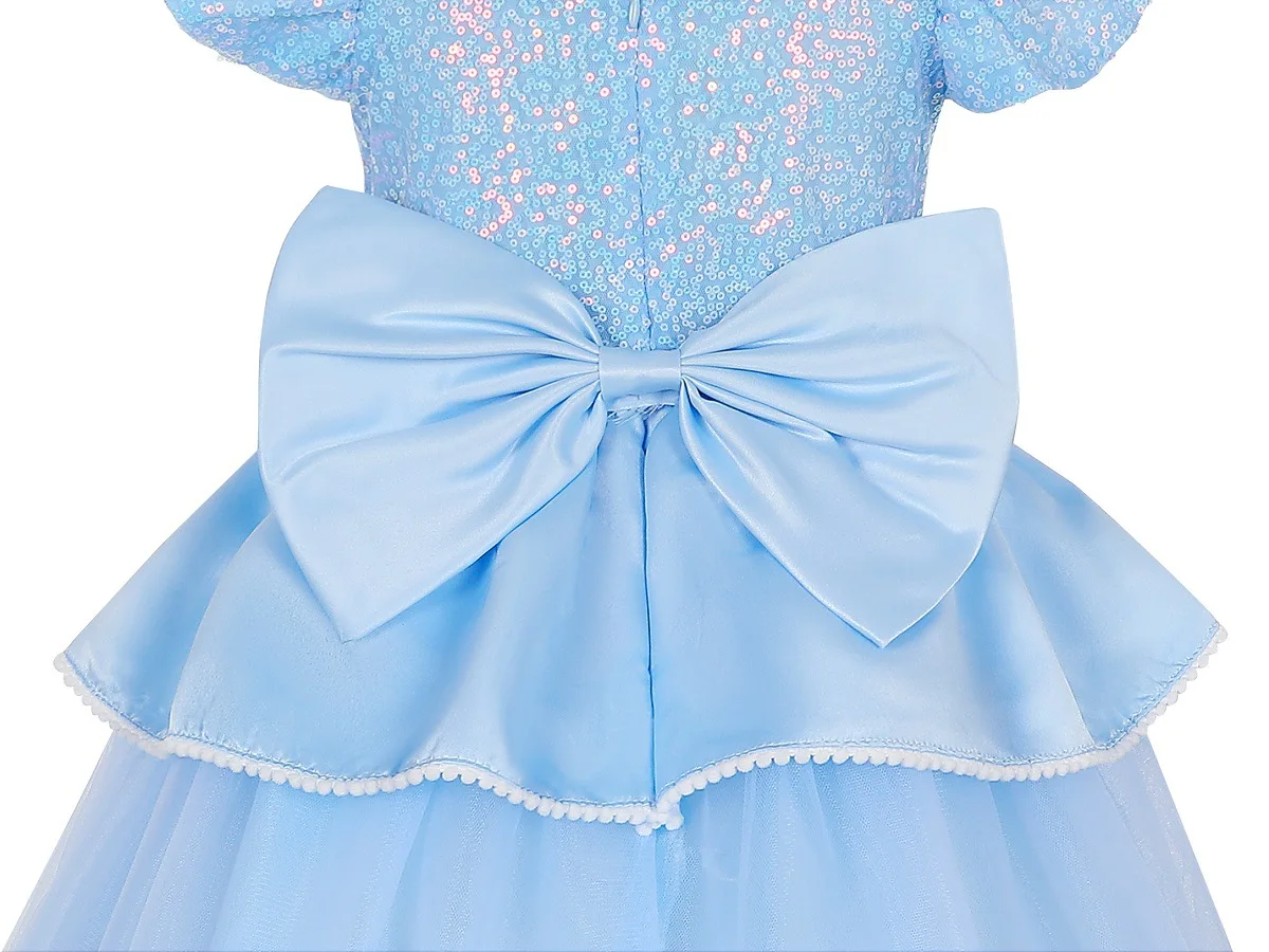 Disney Girl Cinderella Cosplay Dress Up Clothes for Girls Halloween Carnival Party Princess Costume Kids Birthday Wedding Gown