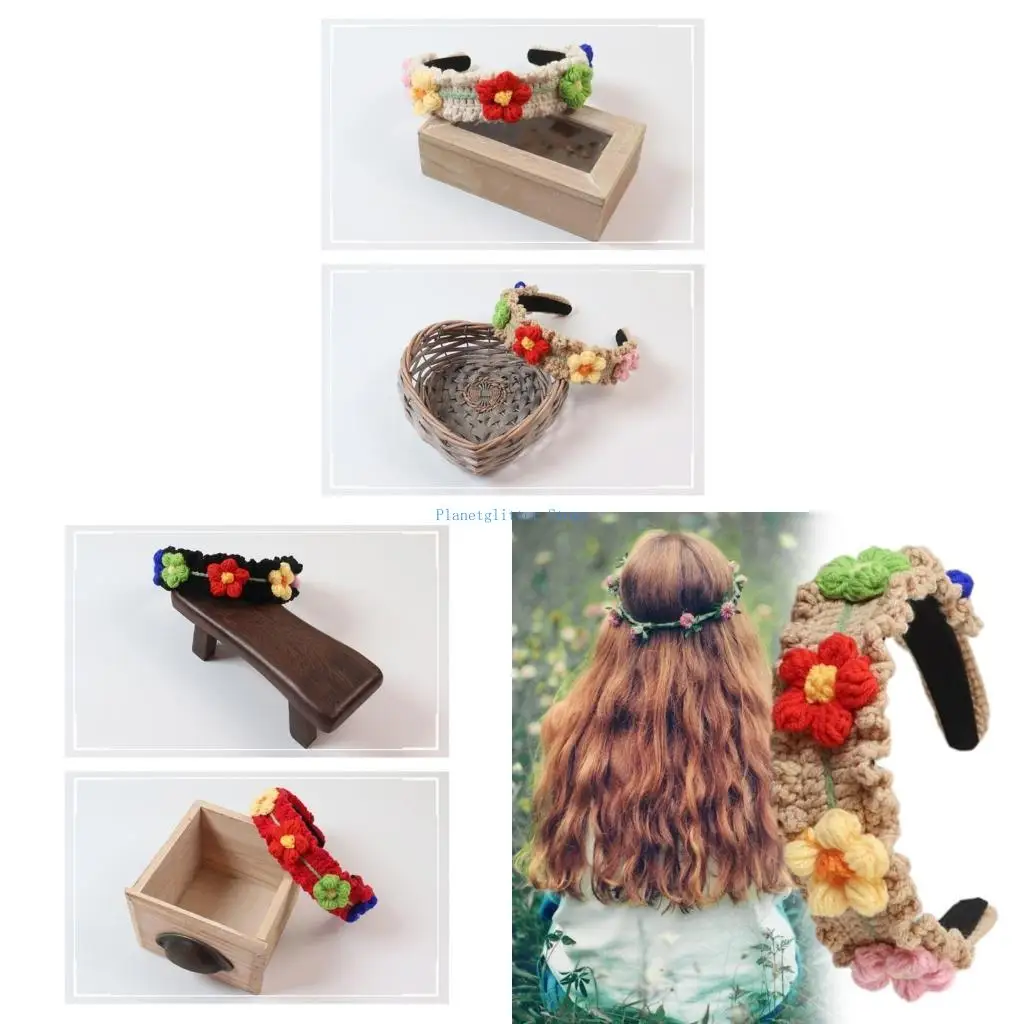 

652B Headpiece Elegant Crocheted Headband Photoshoot Props for Easter Festival