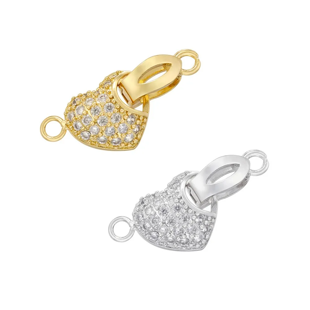 Fecho de Conexão em Cobre Banhado a Ouro com Zircônio para Colares e Pulseiras - Acessórios para Fabricação de Joias DIY (1 Peça)