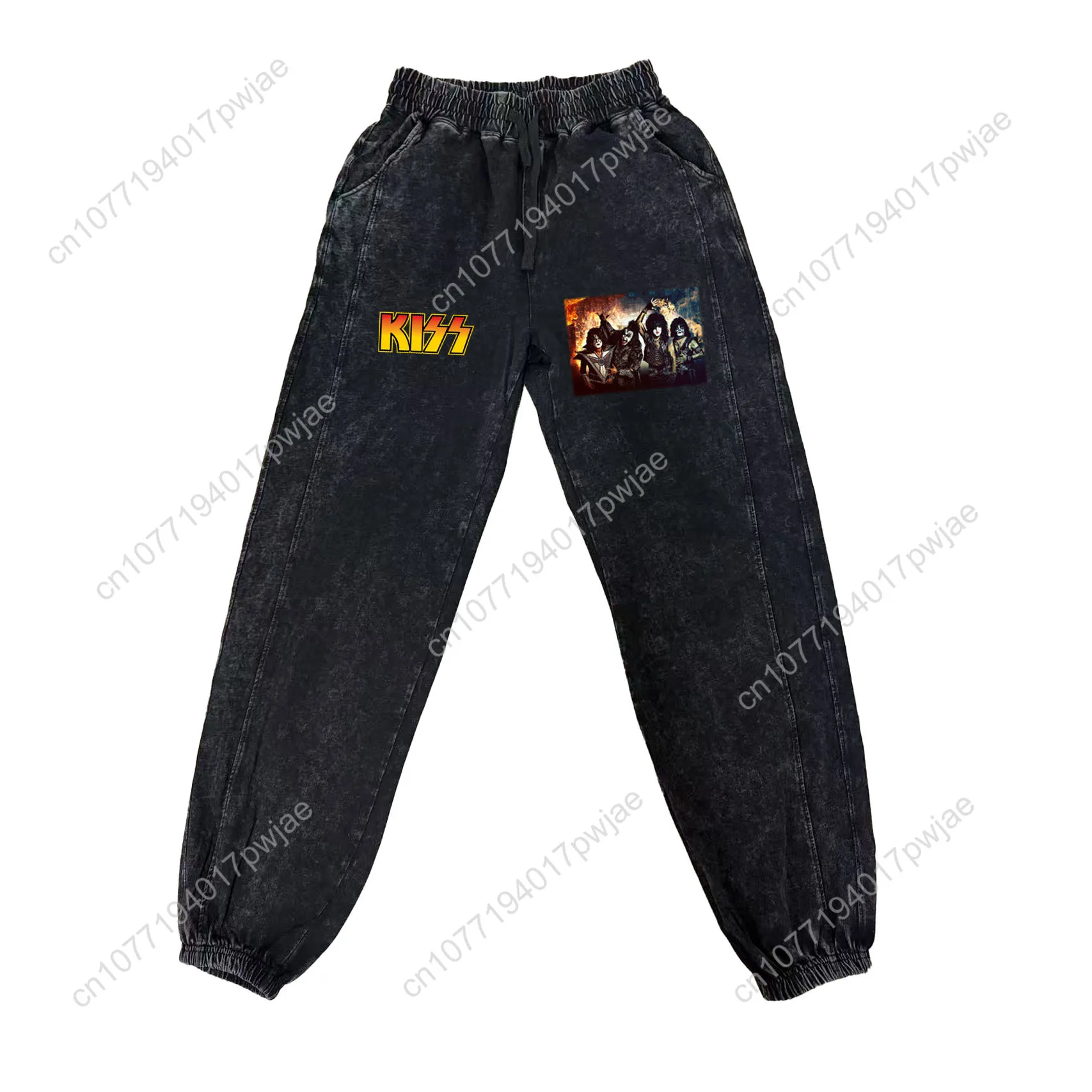 

Kiss Rock Band Pants Man Woman Teenager Retro Vintage Trousers Cotton Elastic Sweatpant Custom Made Pant With Pocket