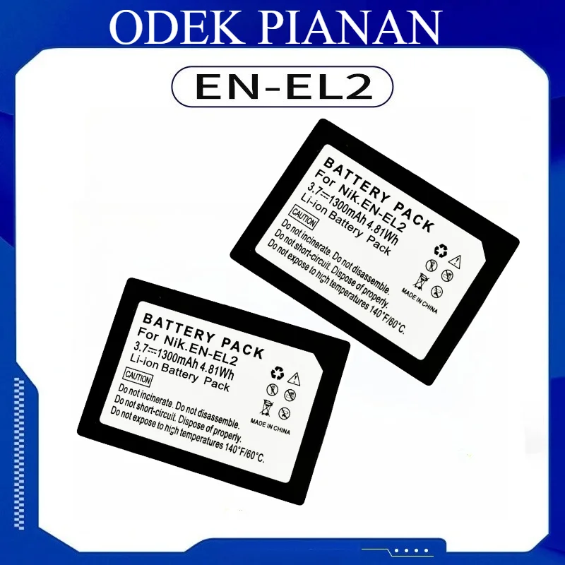 

2PCS 1300mAh EN-EL2 Battery for Nikon 9904/COOLPIX 2500/3500/SQ Digital Cameras ENEL2 Rechargeable Li-ion Replacement Power